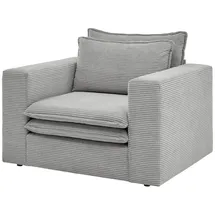 furn.design Relaxsessel Pesaro Cord 110 x 83 x 110 cm Grau mit Hocker