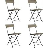 vidaXL Bistrostühle 4 Stk. Klappbar Grau Poly Rattan und Stahl