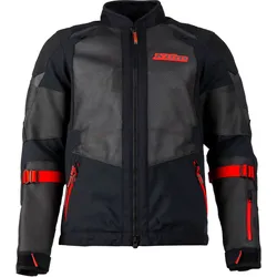 Klim Baja S4, Textiljacke - Schwarz/Dunkelgrau/Rot - M