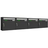AL Briefkastensysteme 4 Fach DIN A4 wetterfest Artikelnummer: 431P4EA4P7016/9006