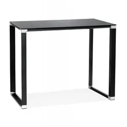Hochtisch aus Schwarzem Metall und Glas | Esstisch mit Gehärteter Glasplatte | Designer Bartisch für Wohnzimmer | Industrieller Stil | Kadima Design