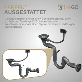 Hago Einbauspüle 55 x 45 cm Anthrazit/Grau