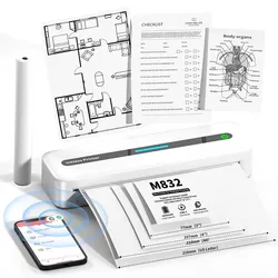 Tragbarer A4-Drucker Itari M832, tragbarer Thermodrucker mit 304 DPI, Thermopapier in verschiedenen Größen