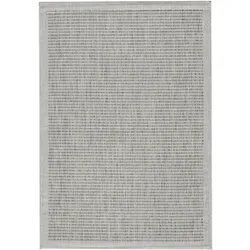 Carpetsale24 In- & Outdoor-Teppich Wetterfest Einfarbig Flachgewebe Küchenteppich Balkon Garten, Terrassen Teppich Grau 60 x 100 cm