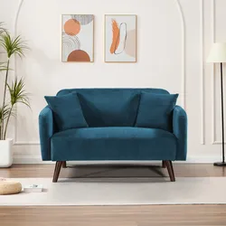 2-Sitzer Sofa Midt 132x70x81 cm Cord Blau