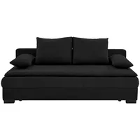 Venda Schlafsofa Schwarz , 207x94x90 cm Stoffauswahl, Liegefunktion, Rücken echt Kinder- Jugendmöbel, Jugendsofas