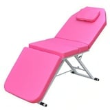 SHZICMY Mobile Massageliege 3 Zonen Massagebett Klappbar Massagetisch Kosmetikliege Beauty Salon Bett für Massage (Pink)