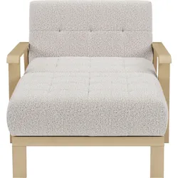 Recamiere SIT & MORE "Billund", beige, B:109cm H:88cm T:185cm, 100% Polyester, Sofas, Armlehnen aus Buchenholz in natur, verschiedene Bezüge und Farben