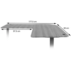 MCW Tischplatte MCW-D40 für Eck-Schreibtisch, Schreibtischplatte, 90° ~ natur