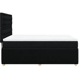 vidaXL Boxspringbett mit Matratze Schwarz 140x200 cm Stoff