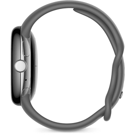 Google Pixel Watch BT polished silver Sportarmband charcoal