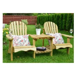 Gartensessel Set Koblenz - Natur - 173 x 90 x 92 cm - aus Fichte