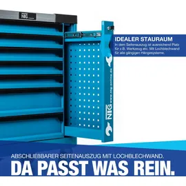 NTG Werkzeugwagen Stahl blau 7 Schubladen bestückt