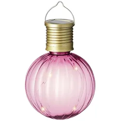 MARELIDA LED Solar Glühbirne Kugelleuchte für Garten Balkon D: 8cm pink