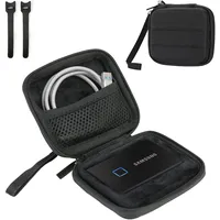 ProCase SSD-Hülle für Samsung T7 / T7 Touch Portable SSD USB 3.2 (500GB/1TB/2TB) - Schutz für externe Festplatte während Reisen, Täglicher Schutz und Organisation für externe Festplatte - Schwarz