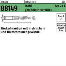 Hörger & Geßler Stockschraube R 88149 Typ 23 E M8 x 200 50 Stück