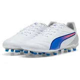 Puma Unisex King PRO FG/AG Soccer Shoe, White-Bluemazing-Flat Light Gray, 47 EU