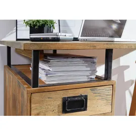 MASSIVMOEBEL24.DE Schreibtisch Mango 140x78x80 natur lackiert RAILWAY #129