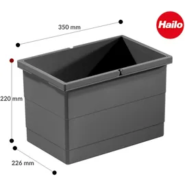HAILO Inneneimer 2 Henkel 10 l Dunkelgrau