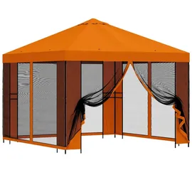 vidaXL Garten Pavillon 3 x 3 m inkl. 4 Seitenteile Orange