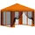 vidaXL Garten Pavillon 3 x 3 m inkl. 4 Seitenteile Orange