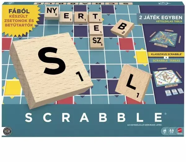 Scrabble: Original Gesellschaftsspiel 2-in-1, Holz