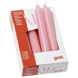 goki Geburtstagskerze »Geburtstagskerzen-Set 10 Stk. Kerzen 10 cm hoch Geburtstag« (Set, 10-tlg., 1), Kerzen in der Farbe rosa rosa