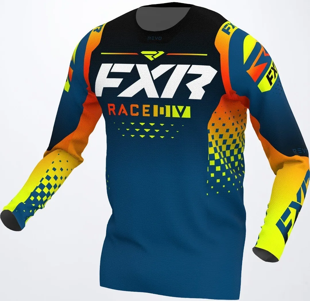 FXR Revo RaceDiv Motorcross Jersey, blauw-oranje, XL Voorman