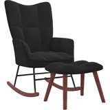✅  Schaukelstuhl Schaukelsessel mit Hocker Polstersessel Sessel Relaxstuhl Samt