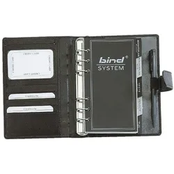 bind Zeitplaner T 1-1 DIN A6 ohne Kalender Leder schwarz