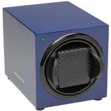 BARRINGTON Automatischer Einzelner Uhrenbeweger in Mitternachtsblau mit Leisem Japanischem Motor Programmierbar Gepolsterte Uhrenrotationsbox