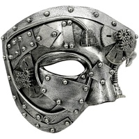 Steampunk Metall Maske - Half Face Maske für Halloween - Half Face Punk Maske für Halloween Kostü Party, Phantom der Opern, Karneval Ball Kot-au