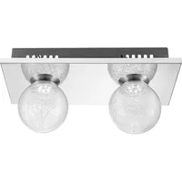 GLOBO Deckenleuchte Glas Kugel Kugellampe Chrom 2 Flammig Deckenlampe