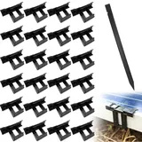 24 Stück Solarpanel Wasserablauf Clips 30mm, Dauerhaft ABS-Material Wasserablauf Clips PV Module 30mm, Hohe und Niedrige Temperatur Wasserablauf Clips für Solarmodule Solar Zubehör