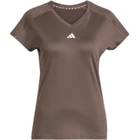 Adidas AEROREADY Train Essentials Minimal Branding V-Neck Tee, earth