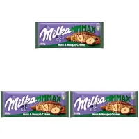 Milka Mmmax Nuss-Nougat-Crème – Alpenmilch-Schokolade gefüllt mit zarter Nuss-Nougat-Crème und ganzen Haselnüssen – 300g (Packung mit 3)