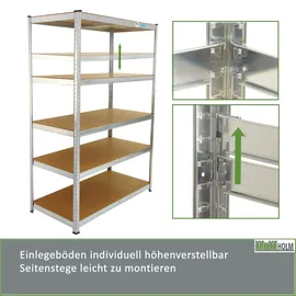 Trutzholm Schwerlastregal Stahl/MDF 180x120x60 cm silber 2er Set 875 kg Traglast