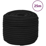 vidaXL Arbeitsseil Schwarz 12 mm 25 m Polyester Seil (1-tlg) schwarz 2500 cm x 1.2 cm
