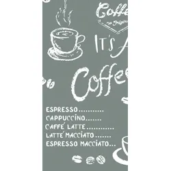 Mank Serviette aus Airlaid, Coffee Time in Anthrazit, 33 x 33 cm, 1/8- Falz, 50 Stück - Kaffee Kakao Tee Getränke