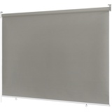 Ventanara® Außenrollo 100% Blickdicht Rollo Senkrechtmarkise Balkonrollo Sichtschutz Rollo Beschattung (140 x 140 cm, Grau)