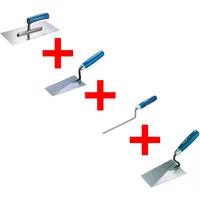 Jung Henkelmann Kellen Set 4-tlg Maurerkelle, Putzkelle, Fugenkelle, Glättekelle