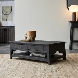 Tikamoon Couchtisch aus Kiefer massiv Thaki black 100 × 60