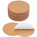 SOFPLATE 50 Stück Runde Kork Untersetzer Rückseiten Selbstklebende Kork Rückseite 4(1) cm Selbstklebende Flache Runde Mini Untersetzer Fliesenplatten Für Dünne Getränkeuntersetzer Korkplatten Zubehör