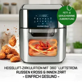 GOURMETmaxx Heißluftfritteuse Digital 12L Edelstahl/schwarz