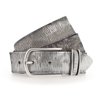 b.belt Ledergürtel silberfarben W85 Anthracite Grey - Silver Metallic