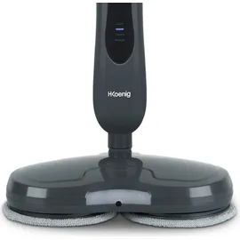 h.koenig Akku-Mopp LST70, Wischmopp, 270ml Fassungsvermögen, LED-Licht, Geräuscharm, Besen für Hartholz und Fliesen, 4 Pads,