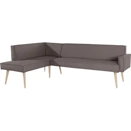 exxpo - sofa fashion Lungo 158 x 84 x 239 cm Veloursstoff langer Schenkel rechts taupe