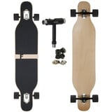 FunTomia Longboard Longboard in 3 Flex Stufen Camber Ahornholz + T-Tool mit LED Rollen, Camber Twin Tip