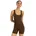 Trainingssuit elastischer Einteiler Rückenausschnnitt Sommer figurbetonend Gym braun M