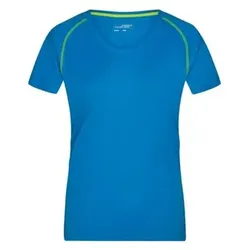 Damen Fitness Shirt JN495, hellblau/hellgelb, Größe XS - hellblau - XS